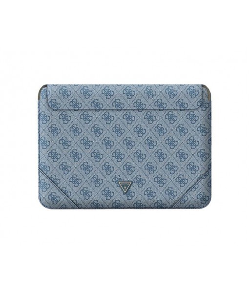 Husa Premium Guess Sleeve Uptown Triangle Logo, Compatibila Cu Laptop / Macbook 16 inch, Albastru